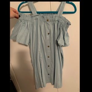 Light Denim Cold Shoulder Dress